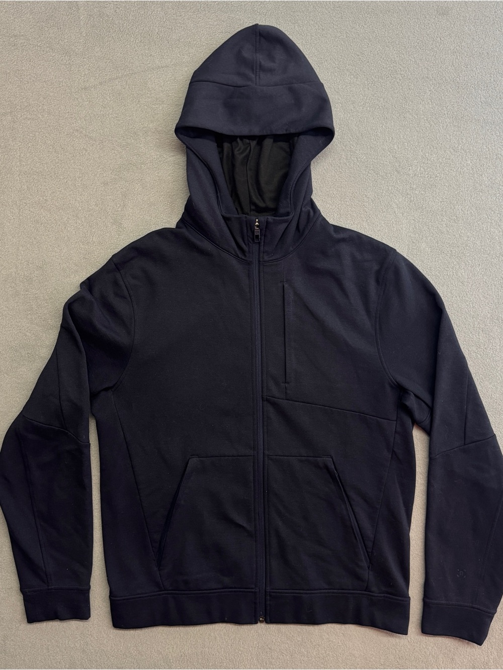 Lululemon Hoodie City Sweat Medium Men's Full Zip Navy Blue Gym Training Running